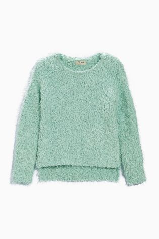 Mint Sparkle Fluffy Sweater (3-16yrs)